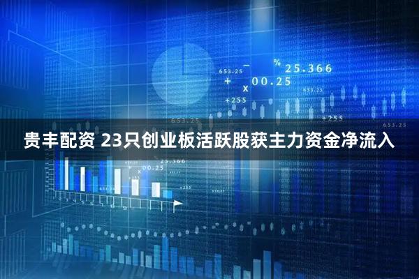 贵丰配资 23只创业板活跃股获主力资金净流入