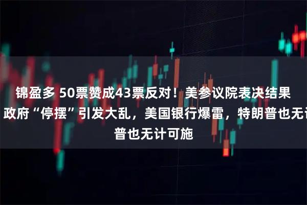 锦盈多 50票赞成43票反对！美参议院表决结果出炉，政府“停摆”引发大乱，美国银行爆雷，特朗普也无计可施